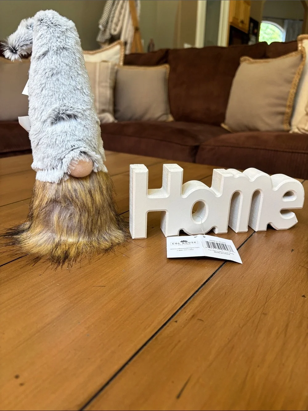 Home Plush Gnome Wall Accent - Gray and Brown